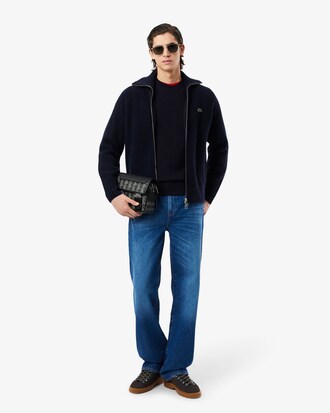 Maglione a girocollo in lana cardata