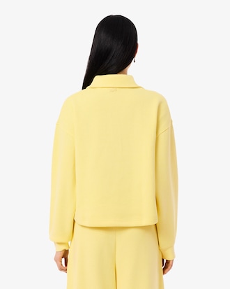 Felpa oversize con collo a polo a coste