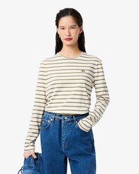 T-shirt a maniche lunghe in jersey a righe