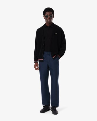 Pantaloni regular fit in twill di lino