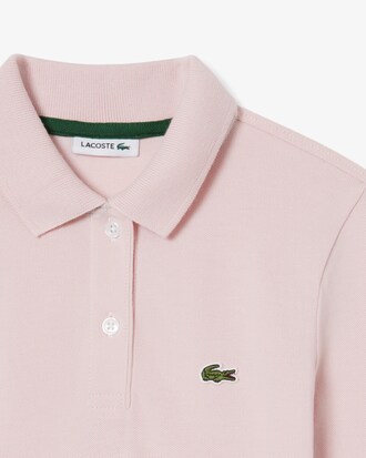 Abito polo a maniche lunghe in piqu&eacute; elasticizzato