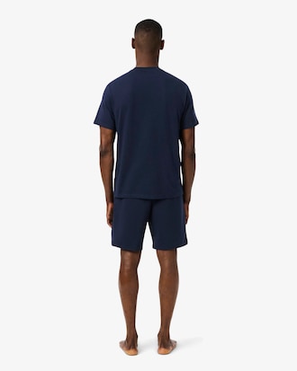 Shorts del pigiama in tessuto felpato taglio dritto