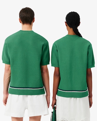 Maglione in piqu&eacute; con coccodrillo floreale Runway