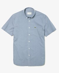 Camicia regular fit a maniche corte in popeline a quadretti vichy