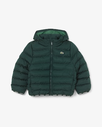 Piumino unisex con cappuccio in taffet&agrave; a rombi