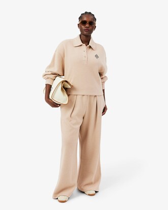 Felpa oversize con collo a polo a coste