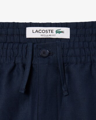Pantaloni regular fit in twill di lino