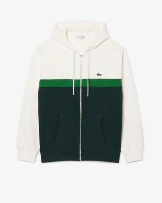 Felpa colorblock con cappuccio e zip