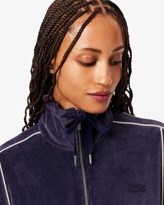 Felpa oversize in velluto con zip