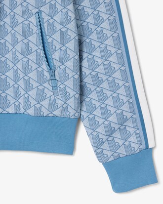 Felpa con cappuccio in jacquard con monogramma