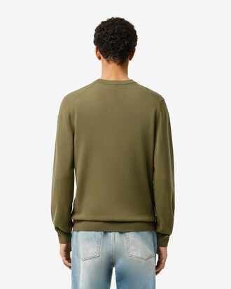 Pullover girocollo monocromatico in cotone