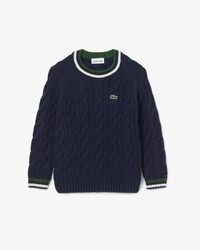 Maglione girocollo in cotone e lana