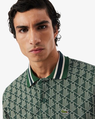 Polo dal taglio classico in jacquard con monogramma