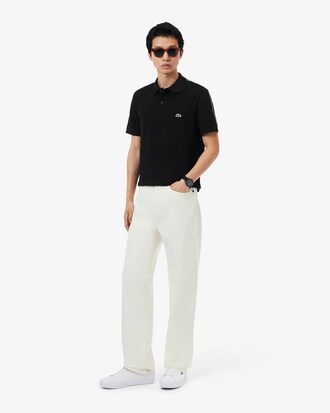 Polo con logo a righe regular fit