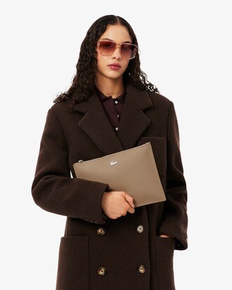 Pochette in canvas piqu&eacute; spalmata Anna