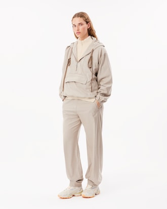 Maglione in lana a coste inglesi con collo con zip