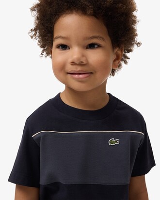 T-shirt in jersey di cotone color block