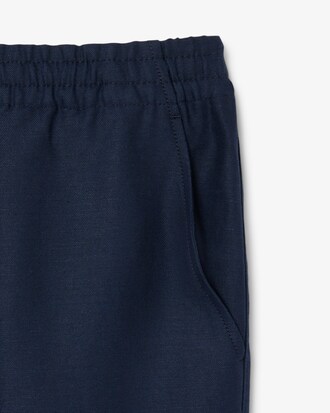 Pantaloni regular fit in twill di lino