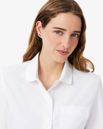 Camicia in popeline elasticizzato slim fit