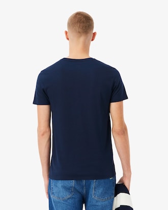 T-shirt con collo a V in jersey di cotone Pima leggero