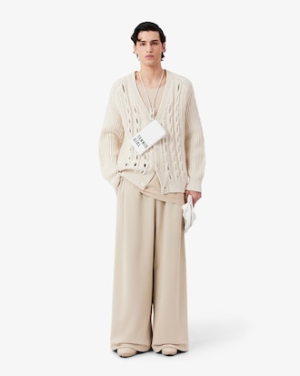 Cardigan in maglia a trecce traforata Runway