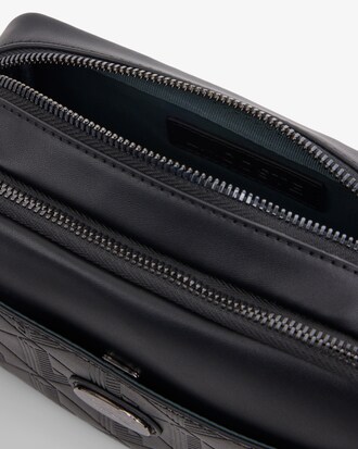 Borsa a tracolla verticale in pelle con monogramma