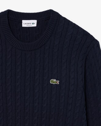Pullover di cotone in maglia a trecce