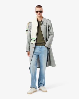 Maglione a girocollo in lana cardata