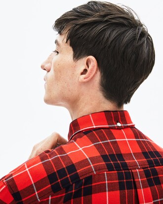 Camicia da uomo in flanella a quadri boxy fit Lacoste LIVE