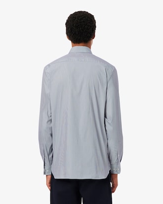 Camicia a righe in popeline stretch slim fit