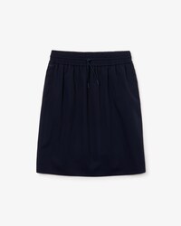 Gonna midi in piqu&eacute; tinta unita con cintura elasticizzata