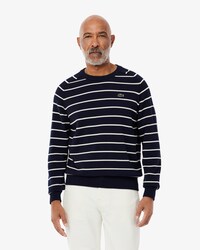 Maglione girocollo a righe in cotone