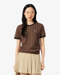 T-shirt slim fit jacquard con monogramma