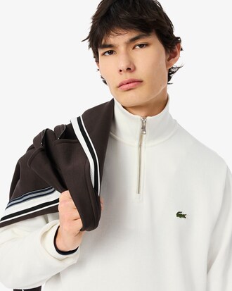 Felpa interlock a collo alto con zip