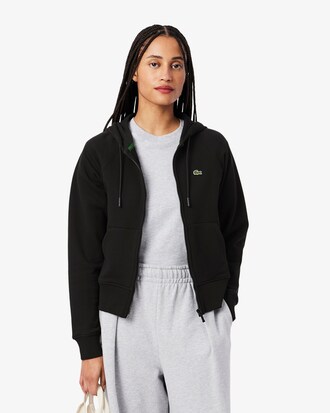 Felpa con cappuccio e zip in pile