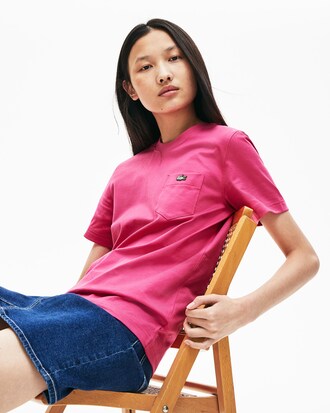 T-shirt unisex a girocollo Lacoste LIVE in jersey di cotone tinta unita