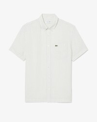 Camicia regular fit in lino a maniche corte