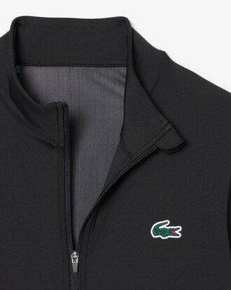 Midlayer da tennis elasticizzato con zip in due tessuti