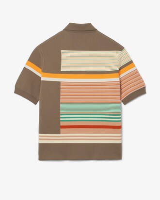 Maglione con collo a polo a righe testurizzato Runway