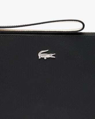 Pochette in canvas piqué spalmata Anna