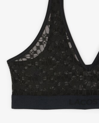 Bralette con logo in pizzo