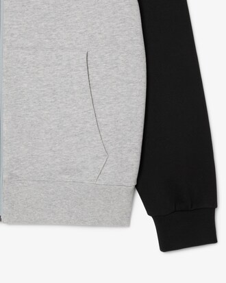 Felpa color block con cappuccio e zip