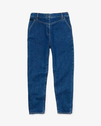 Jeans da donna a vita alta in cotone con cut out slim fit