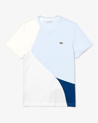 T-shirt da uomo in piqu&eacute; con propriet&agrave; di termoregolazione con collo rotondo e motivo color block