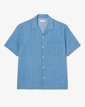 Camicia in denim a collo aperto relaxed fit