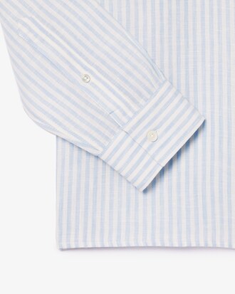 Camicia di lino a righe regular fit