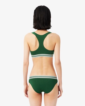 Bralette in cotone stretch con fascia a contrasto