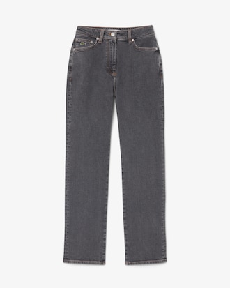 Jeans in denim a vita alta taglio dritto