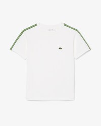 T-shirt in cotone con striscia con logo