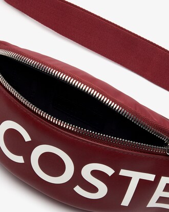 Marsupio da uomo in pelle con zip e logo L.12.12